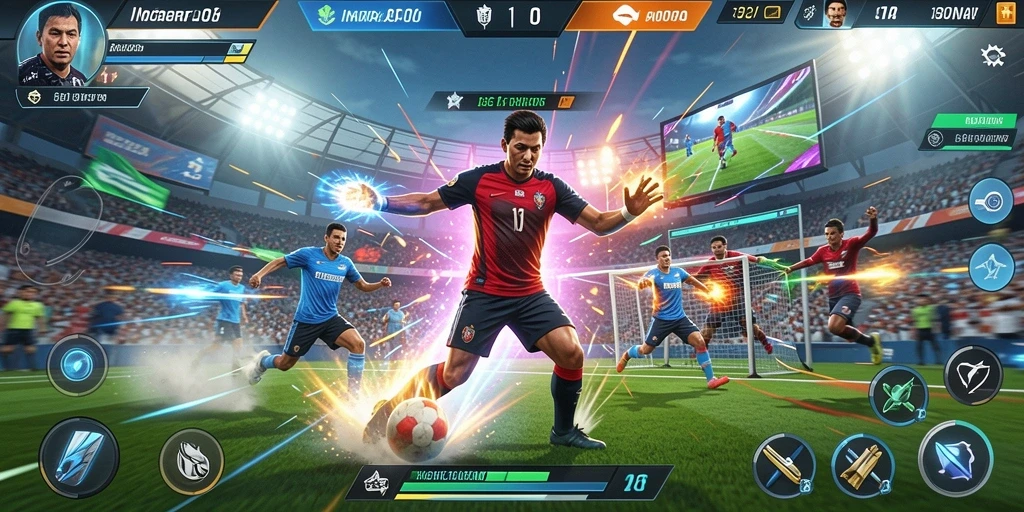 Pemain bertempur melawan musuh dalam level yang menantang.